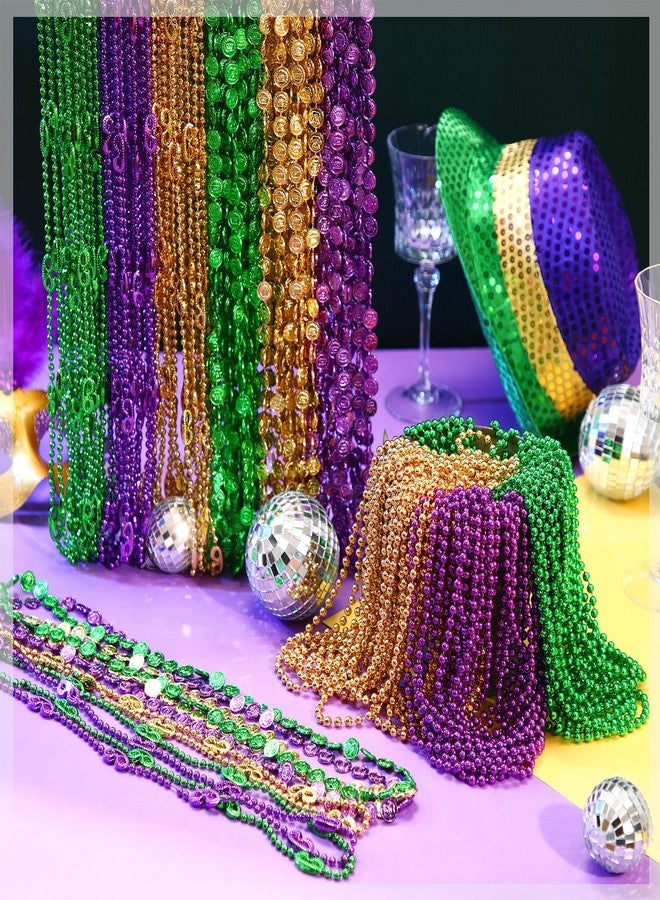 Quelay 360 Pcs Mardi Gras Beads Necklace Colorful Metallic Beaded Necklaces Mardi Gras Beads Bulk Carnival Beaded Necklaces for Mardi Gras Party Favors St Patrick Day Celebrations Themed Party - Image 4